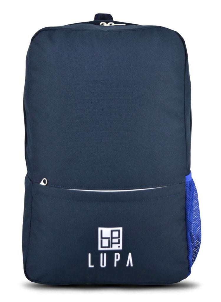 LUPA Classic Laptop Backpack for Men & Women – Lightweight Travel & School Bag with Side Bottle Pocket (Navy Blue) - Image 2